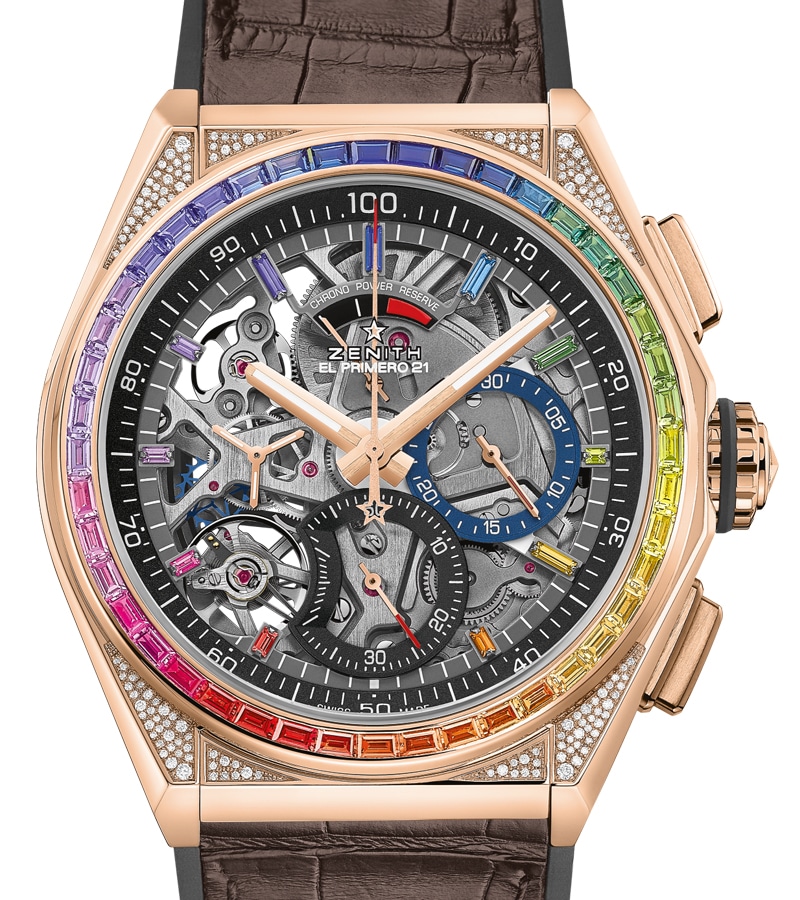 White Ceramic Defy El Primero 21 Rainbow Zenith Defy 21 Chroma El